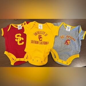 Rivalry Threads Yellow and Cardinal Baby Bodysuit